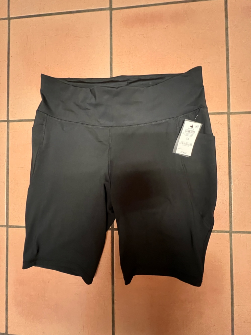 Black Women's SHORTS- Classic High-Waist Black NWT by IDEOLOGY SZ 1X